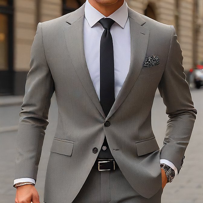 2 Piece Grey Pant Coat